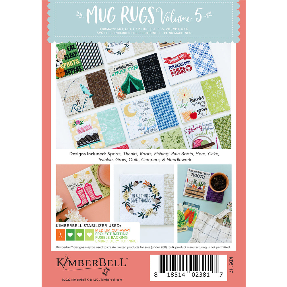Kimberbell Mug Rugs, Vol. 5 Machine Embroidery CD