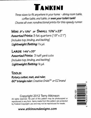 Tankini Pattern By Atkinson Designs