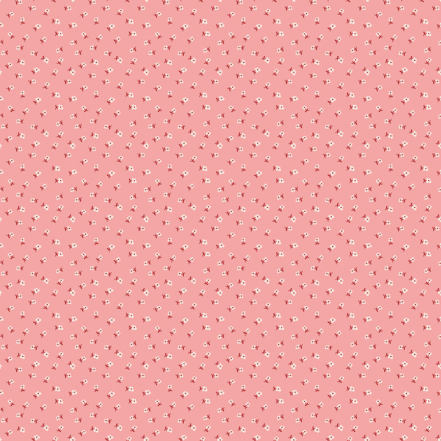 Lori Holt Bee Dots Lilian Coral Fabric C14169-CORAL