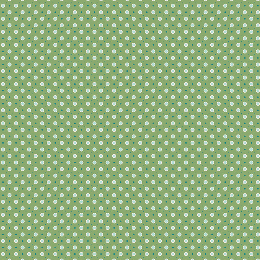 Lori Holt Bee Dots Vera Basil Fabric C14172-BASIL