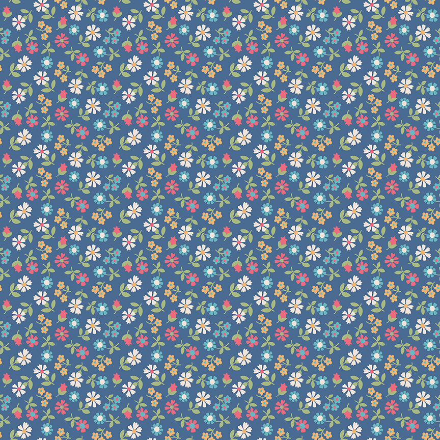Lori Holt Mercantile Remembrance Denim Fabric C14394-DENIM