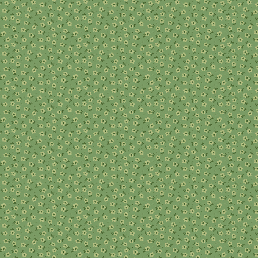 Lori Holt Mercantile Tenderhearted Basil Fabric C14398-BASIL