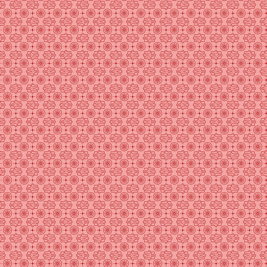 Lori Holt Home Town Holiday Fabric C14908-CORAL