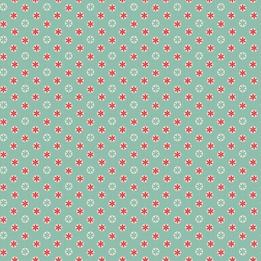 Lori Holt Home Town Holiday Fabric C14913-SEAGLASS