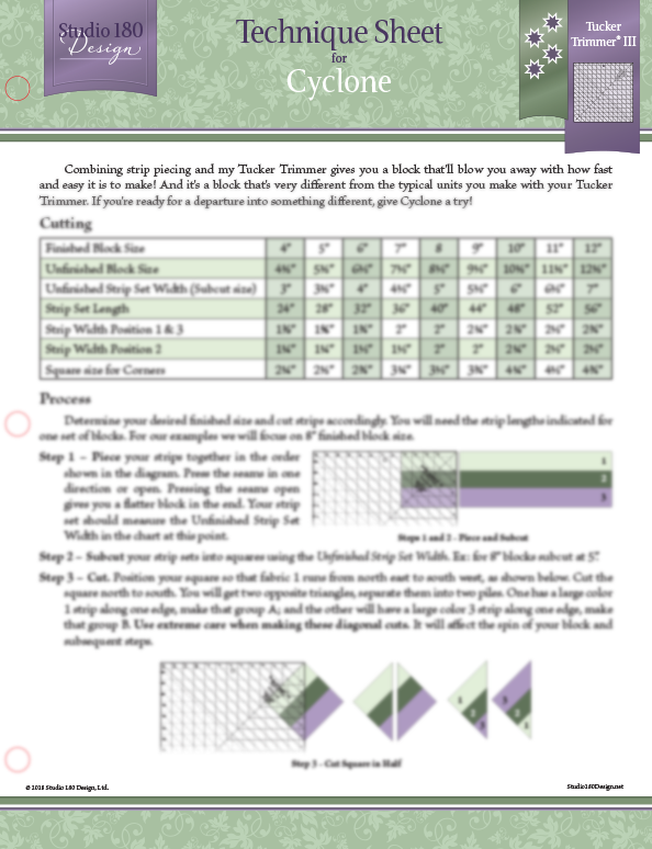 Studio 180 Cyclone Technique Sheet