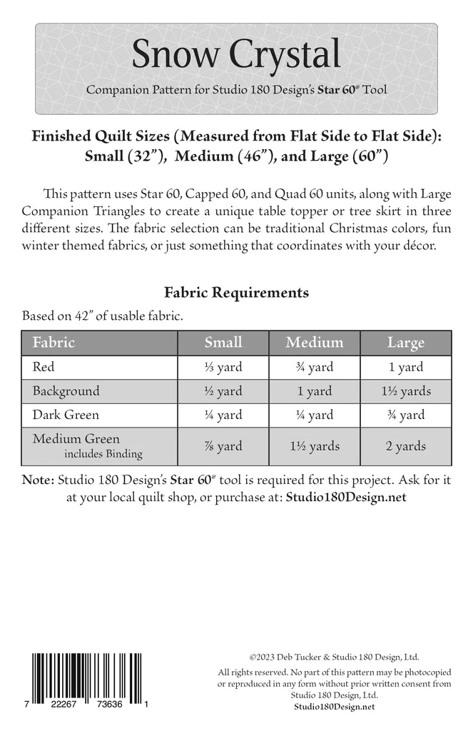 Studio 180 Snow Crystal pattern