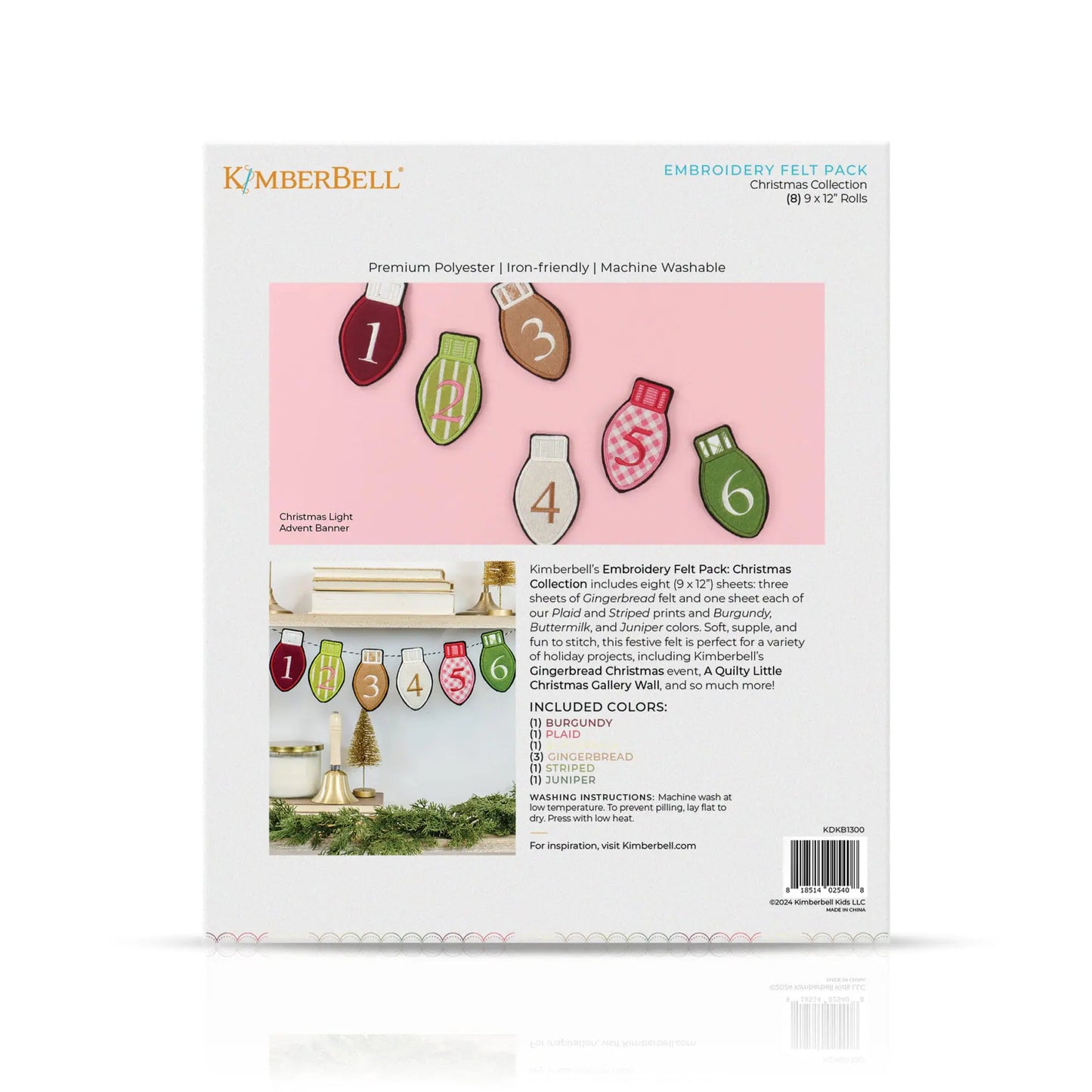 Kimberbell Embroidery Felt Pack, Christmas KDKB1300