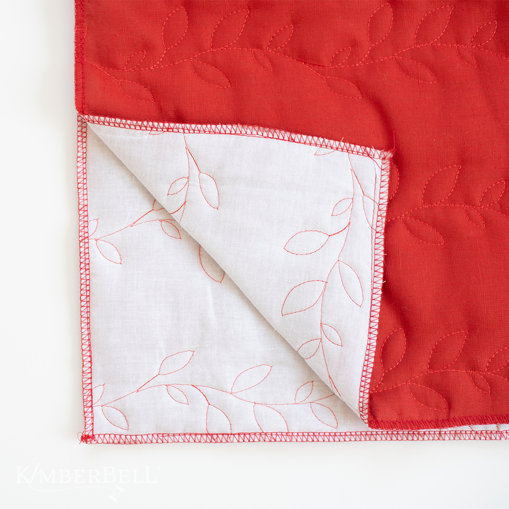 Kimberbell Quilted Pillow Cover Blank 13in x 19in Rust Linen