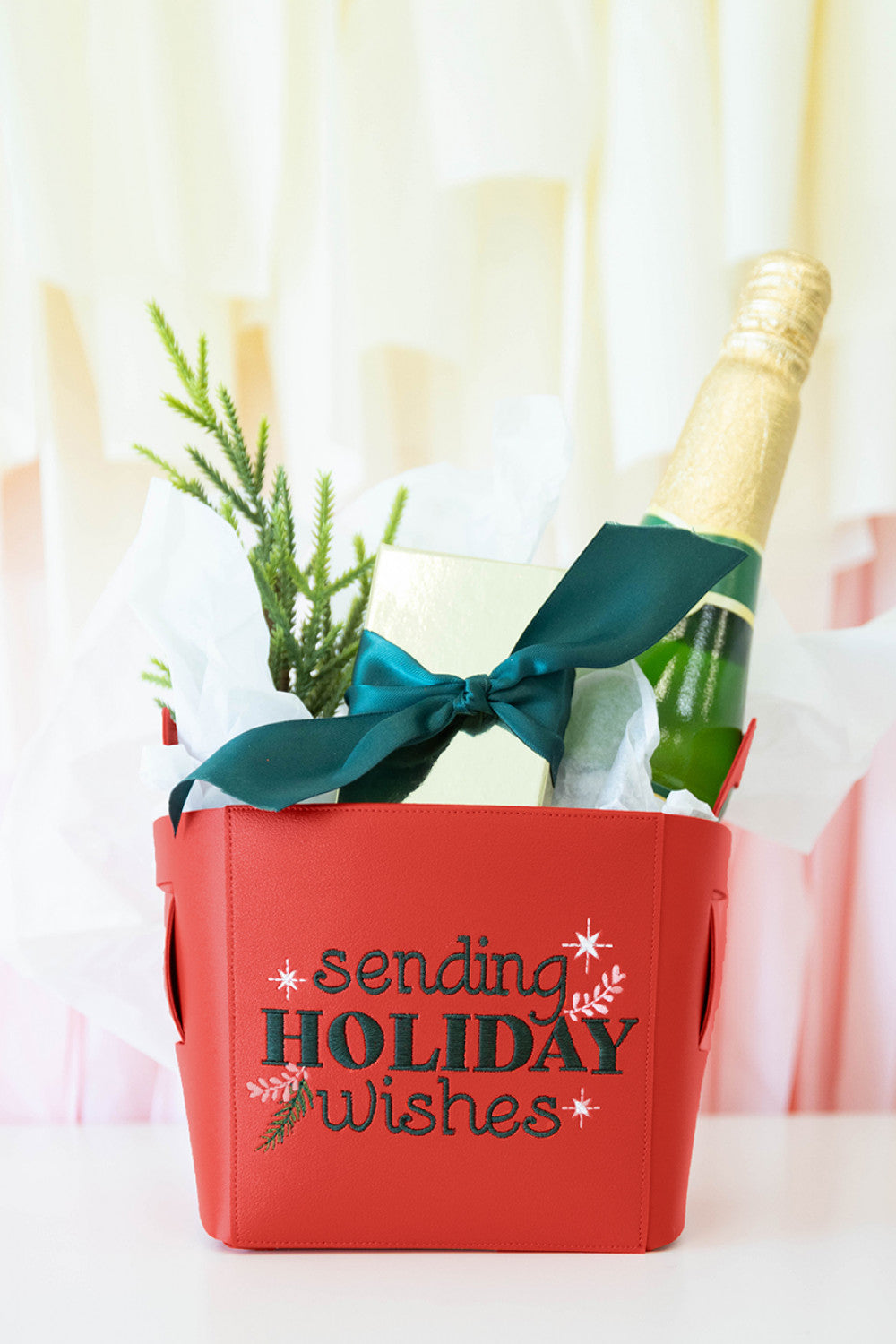 Kimberbell Folding Storage Tote Blank, Leather, Red KDKB272