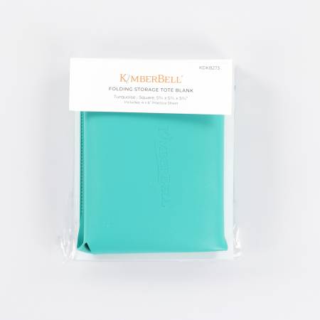 Kimberbell Folding Storage Tote Blank, Leather, Turquoise KDKB273