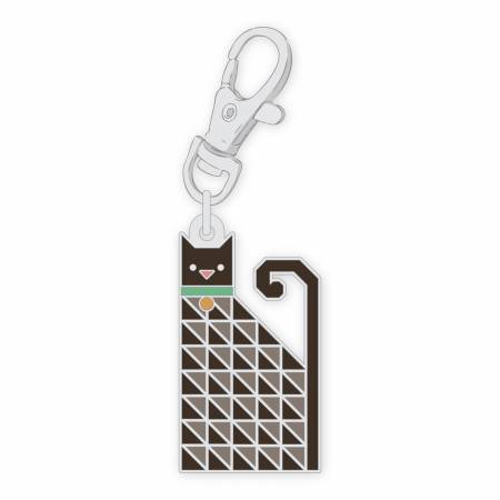Lori Holt enamel Charm - Charcoal Cat Happy Charm