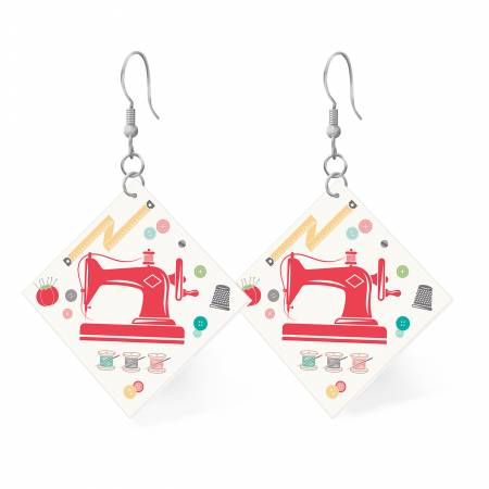 Lori Holt Leather Square Earrings My Happy Place Sewing Machines