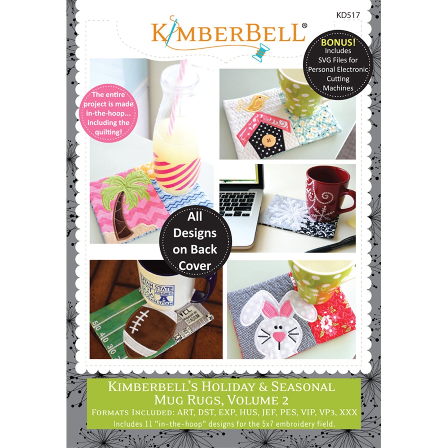 Kimberbell Holiday & Seasonal Mug Rugs, Vol. 2 Embroidery CD