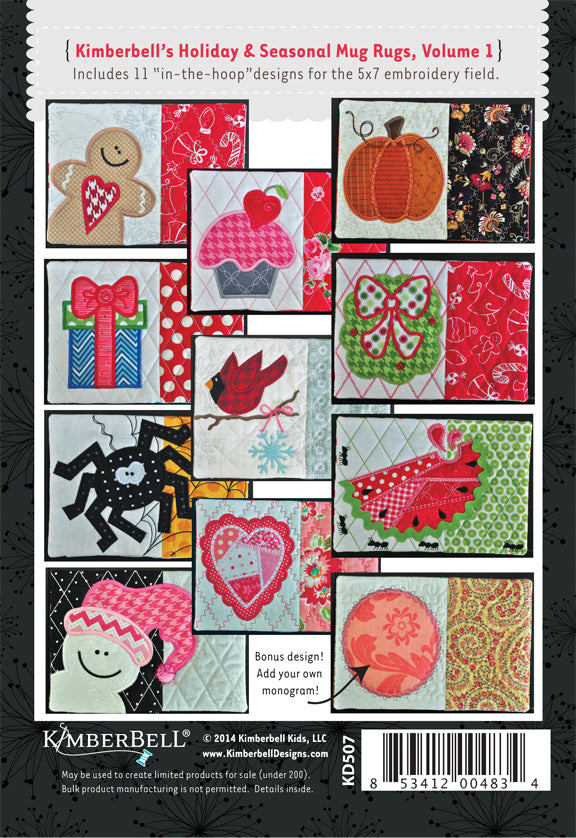 Kimberbell Holiday & Seasonal Mug Rugs, Vol. 1