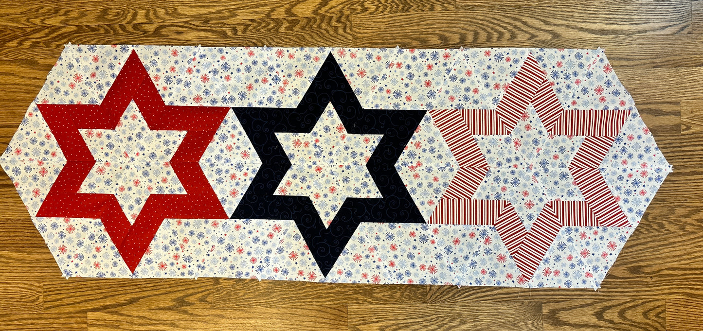 July 4th Hollow Star Table Runner FABRIC KIT