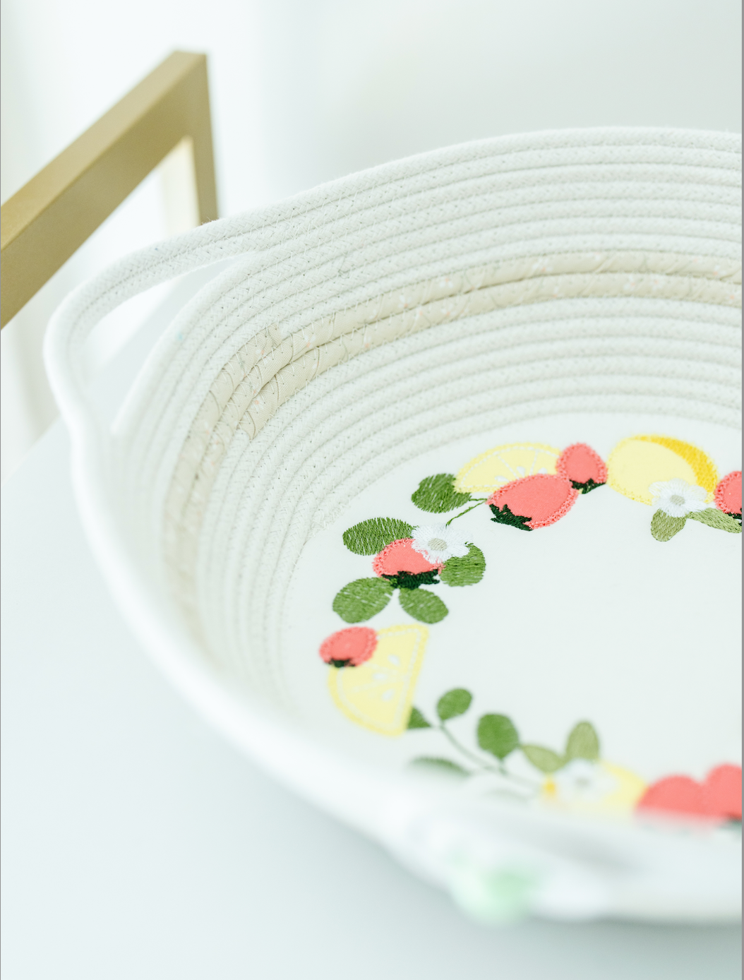 Kimberbell Happy Place Strawberries & Lemons Rope Bowl FABRIC KIT