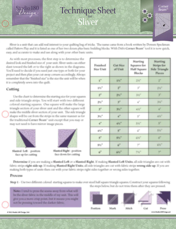 Studio 180 Sliver Technique Sheet