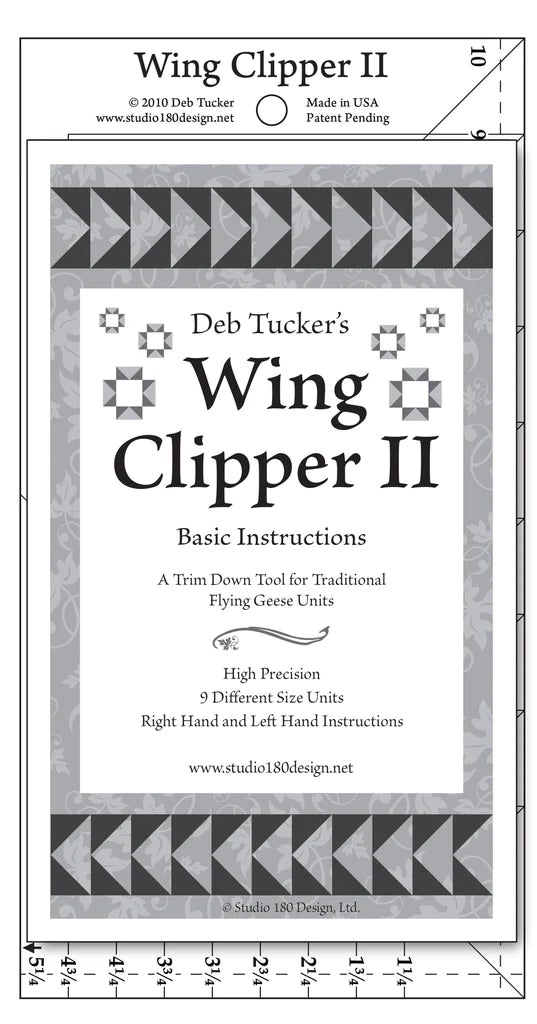 Outil De Couture Wing Clipper 1 & 2 - Pour Pièces Flying Geese, Coupe Précise, 19 Tailles - Studio 180 Design