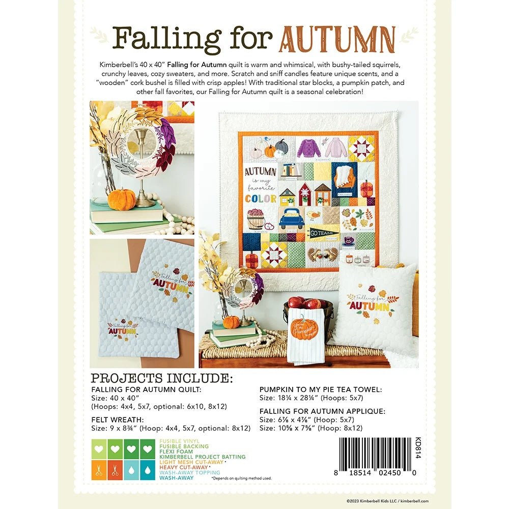 Kimberbell Falling For Autumn Wallhanging Embroidery CD