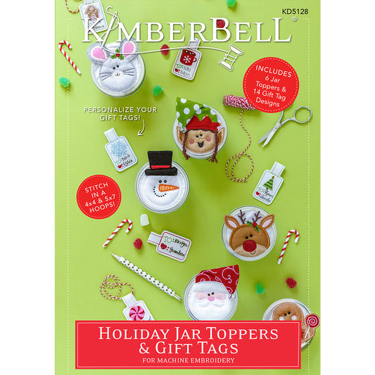 Kimberbell Holiday Jar Toppers & Gift Tags! Embroidery CD