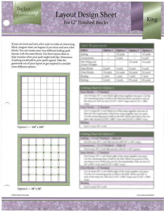 12" Block Layout Sheet bundle from Tucker University