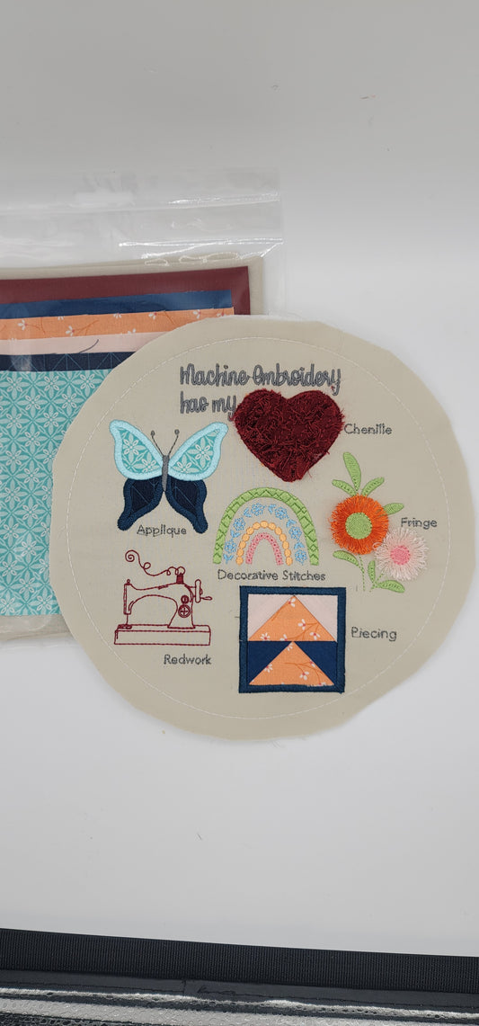 Kit for March 2024 DDE Embroidery Hoop Stitch Sampler