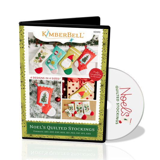 Kimberbell Noel's Quilted Stockings machine embroidery CD