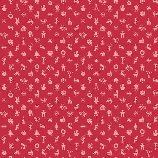 Lori Holt Home Town Holiday Fabric C14907-BERRY
