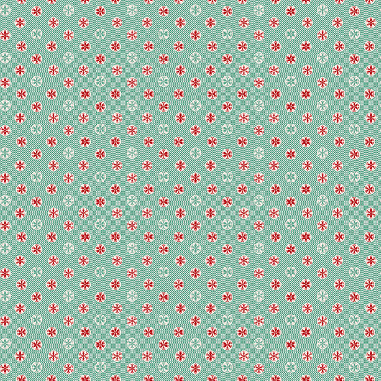 Lori Holt Home Town Holiday Fabric C14913-SEAGLASS