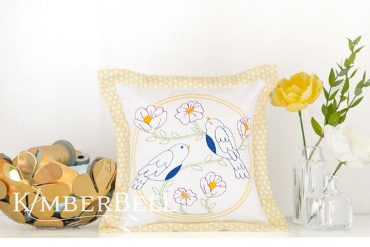 Kimberbell Digital Dealer Exclusives 3 August 2024 - Happy as a Lark Trapunto Pillow embroidery design
