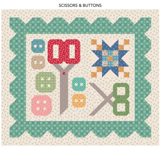 Lori Holt Mercantile FABRIC KIT ONLY for Scissors & Buttons Seeds pattern