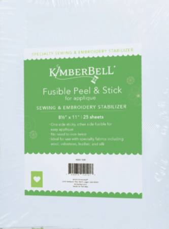 Kimberbell Fusible Peel & Stick For Easy Applique 8-1/2in x 11in 25pk
