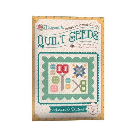 Lori Holt Mercantile Quilt Seeds Pattern Scissors & Buttons # ST-34023