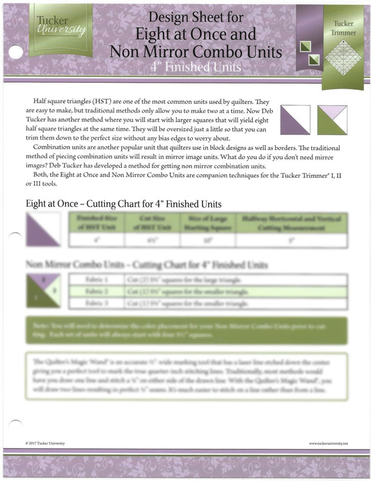 Tucker University Sophomore Year 8 at once & Non Mirror Combo Units Design sheet (Class 2-401)